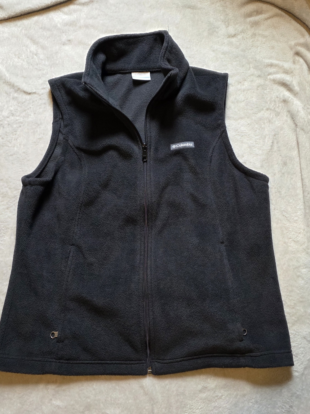 Columbia Women's Black Fleece Vest - Classic Zip Front